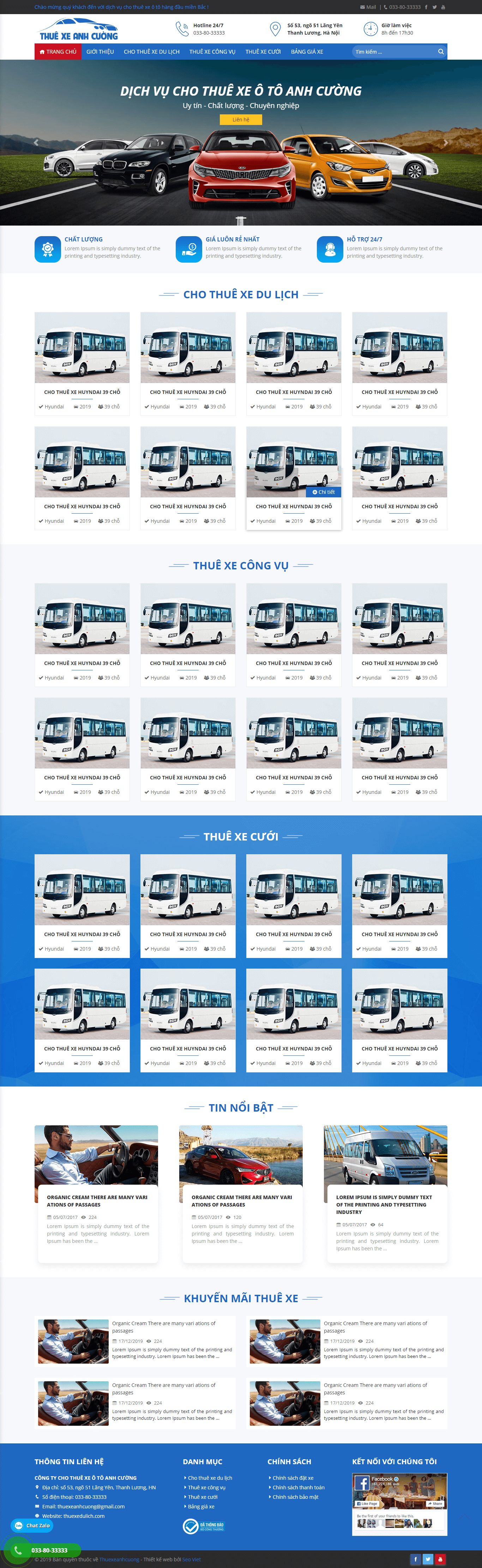 Cho thuê xe du lịch