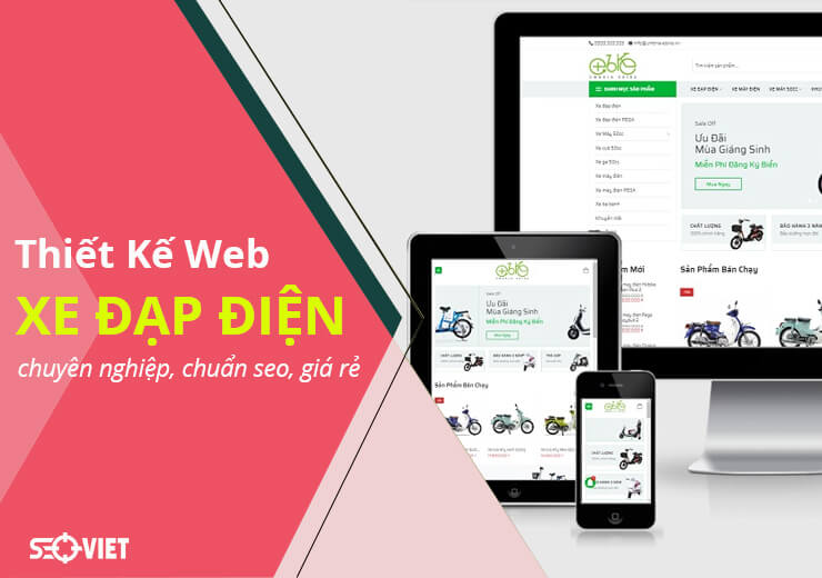 Thiết kế web xe đạp điện chuyên nghiệp, chuẩn seo, giá rẻ
